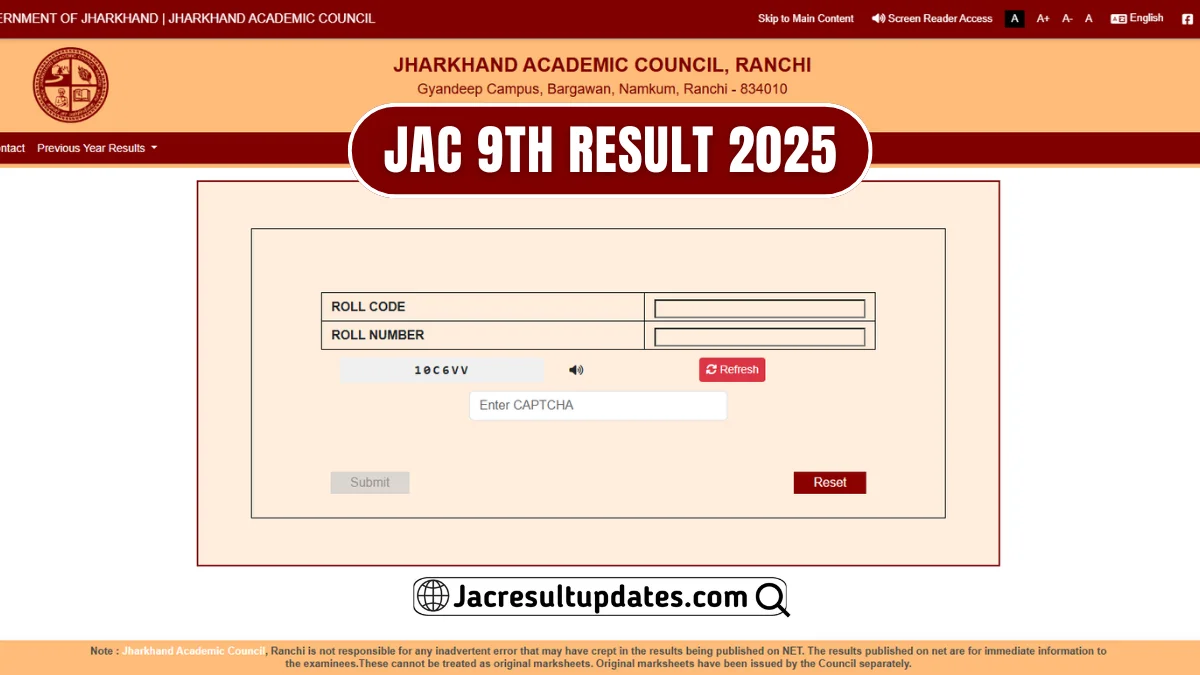 JAC 9th Result 2025