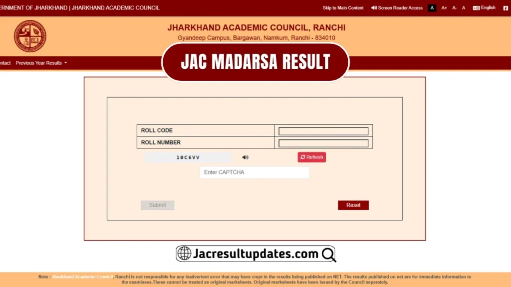 JAC Madarsa Result